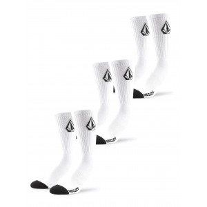 Calcetines Volcom FULL STONE SOCK 3 PACK (Size 9-12) WHITE